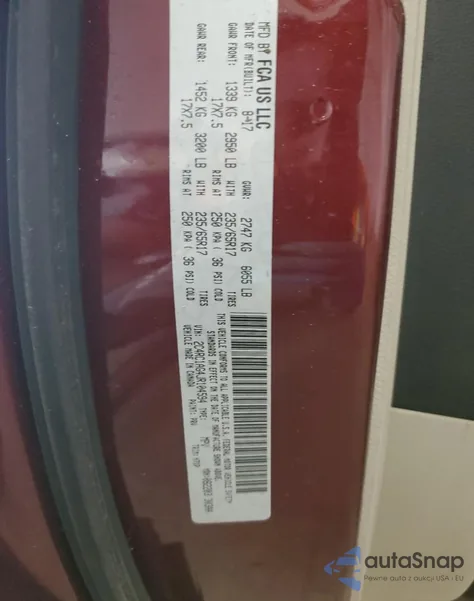 2018 Chrysler Pacifica L from USA, damaged, VIN 2C4RC1AG4JR104594